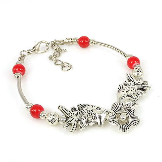 Wholesale Ethnic Silver Beads Alloy Bracelet
